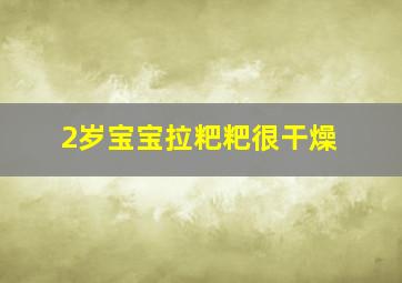 2岁宝宝拉粑粑很干燥