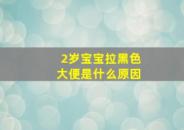 2岁宝宝拉黑色大便是什么原因