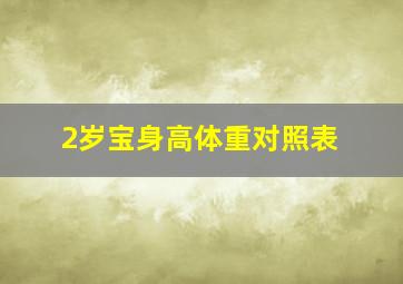 2岁宝身高体重对照表