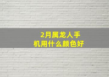 2月属龙人手机用什么颜色好