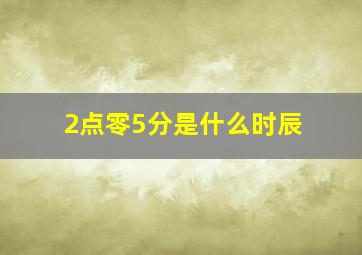 2点零5分是什么时辰