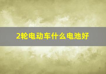 2轮电动车什么电池好