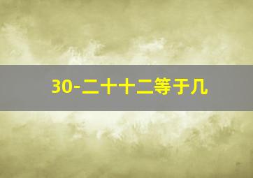 30-二十十二等于几