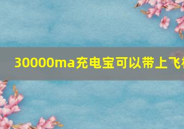 30000ma充电宝可以带上飞机