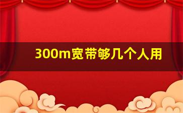 300m宽带够几个人用