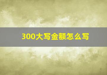 300大写金额怎么写