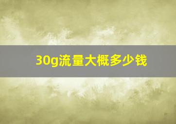 30g流量大概多少钱