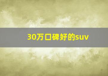 30万口碑好的suv