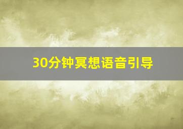 30分钟冥想语音引导