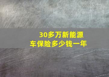 30多万新能源车保险多少钱一年