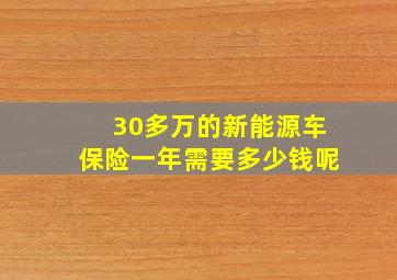 30多万的新能源车保险一年需要多少钱呢