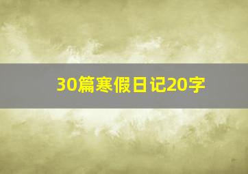 30篇寒假日记20字