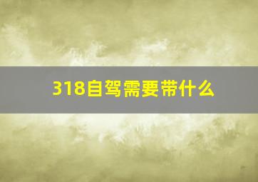 318自驾需要带什么