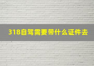 318自驾需要带什么证件去