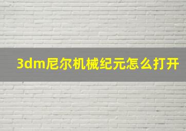 3dm尼尔机械纪元怎么打开