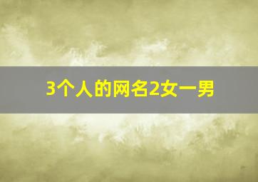 3个人的网名2女一男