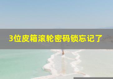 3位皮箱滚轮密码锁忘记了