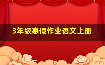 3年级寒假作业语文上册