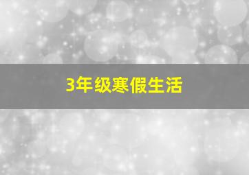 3年级寒假生活