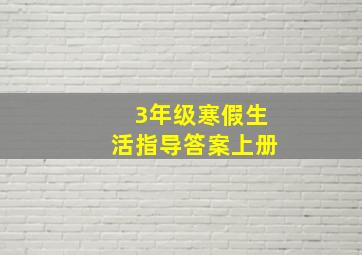 3年级寒假生活指导答案上册