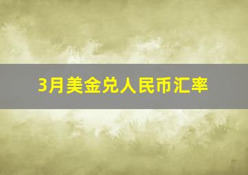 3月美金兑人民币汇率