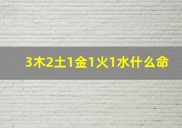 3木2土1金1火1水什么命