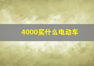 4000买什么电动车