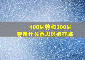 400尼特和300尼特是什么意思区别在哪