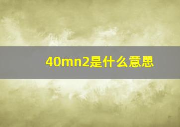 40mn2是什么意思