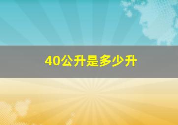 40公升是多少升