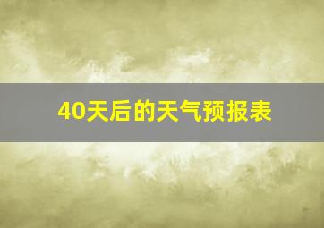 40天后的天气预报表