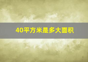 40平方米是多大面积