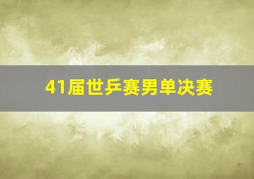 41届世乒赛男单决赛