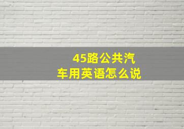 45路公共汽车用英语怎么说