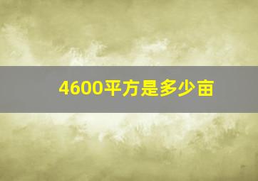 4600平方是多少亩