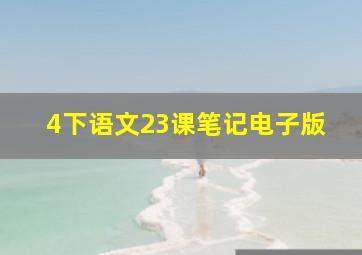 4下语文23课笔记电子版