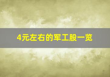 4元左右的军工股一览