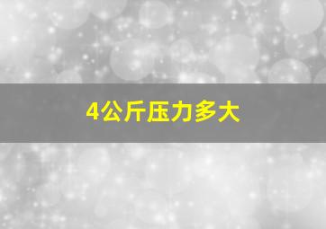 4公斤压力多大