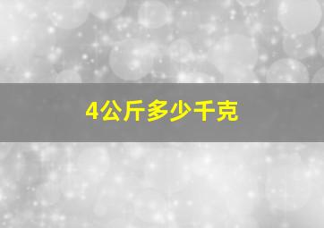 4公斤多少千克