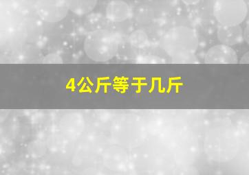 4公斤等于几斤