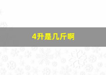 4升是几斤啊