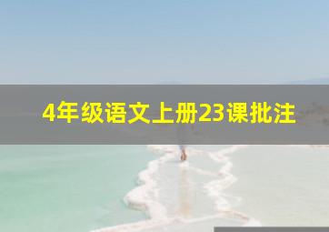 4年级语文上册23课批注