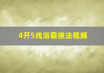 4开5线浴霸接法视频