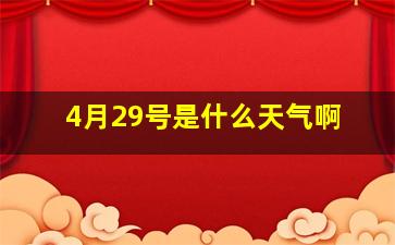 4月29号是什么天气啊