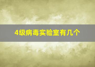 4级病毒实验室有几个