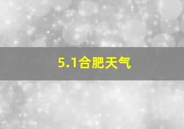 5.1合肥天气