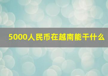 5000人民币在越南能干什么