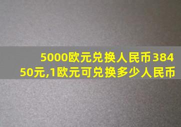 5000欧元兑换人民币38450元,1欧元可兑换多少人民币