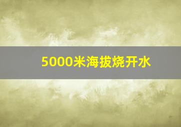 5000米海拔烧开水