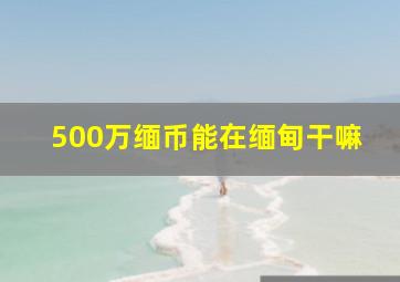 500万缅币能在缅甸干嘛